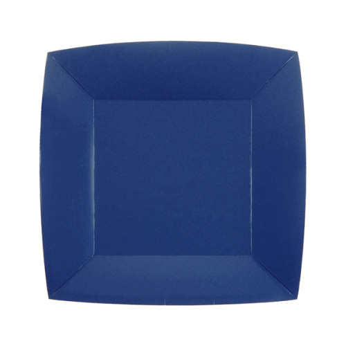 10 ASSIETTES CARRE BLEU PM