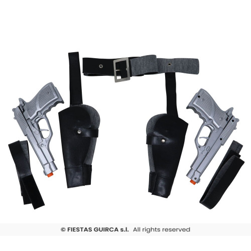CARTOUCHIÈRE DOUBLE AVEC PISTOLETS