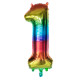 BALLON CHIFFRE 1 ARC EN CIEL 86CM