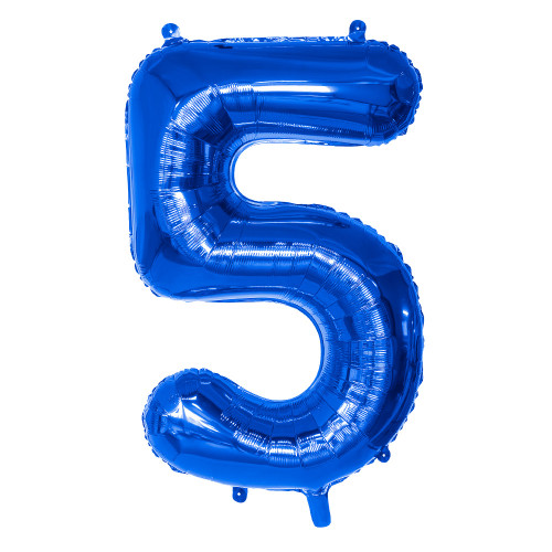 BALLON CHIFFRE 5 BLEU 86CM