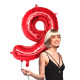 BALLON CHIFFRE 9 ROUGE 86CM
