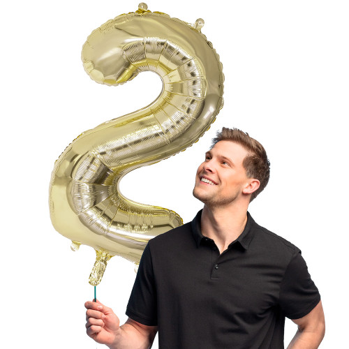 BALLON CHIFFRE 2 OR 86CM