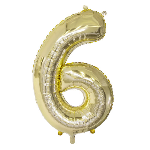 BALLON CHIFFRE 6 OR 86CM