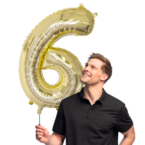 BALLON CHIFFRE 6 OR 86CM