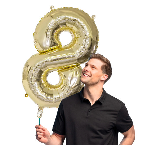 BALLON CHIFFRE 8 OR 86CM