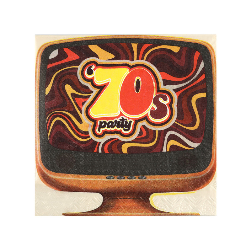 20 SERVIETTES 70'S ORANGE