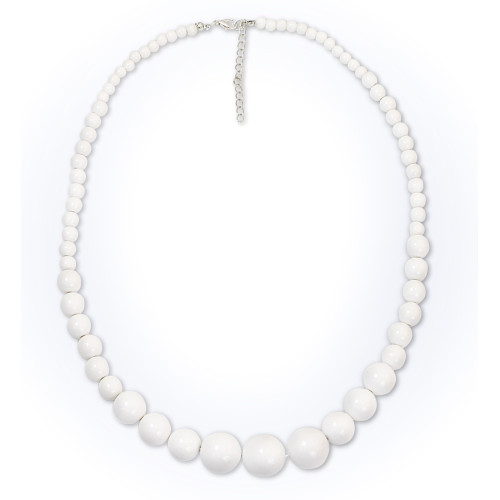 COLLIER PERLES ANNEE 70 BLANC