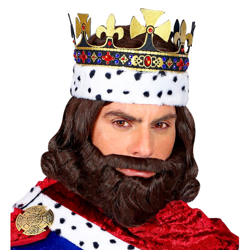 PERRUQUE ROI MEDIEVAL ET BARBE