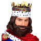 PERRUQUE ROI MEDIEVAL ET BARBE