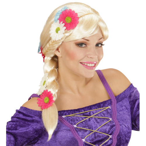 PERRUQUE RAPUNZEL AVEC FLEURS