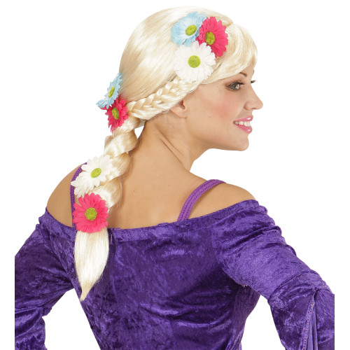 PERRUQUE RAPUNZEL AVEC FLEURS
