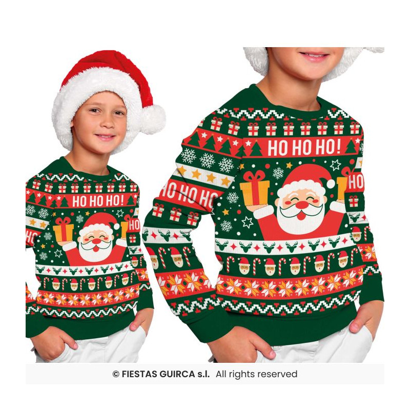 PULL DE NOËL "HO HO HO"10/12 ANS