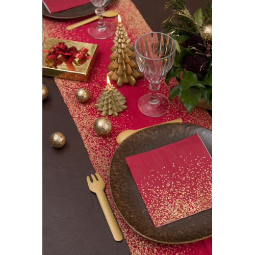 10 SERVIETTES NOEL CONFETTIS ROUGE