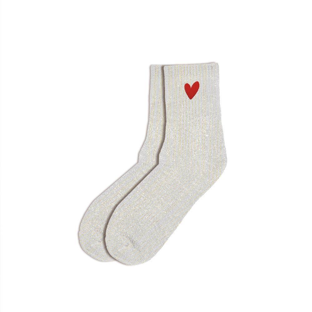 Chaussettes Courtes à Paillettes Dorées - Motif 'petite Conne' Gris - Taille Unique - Neuf Avec étiquettes
