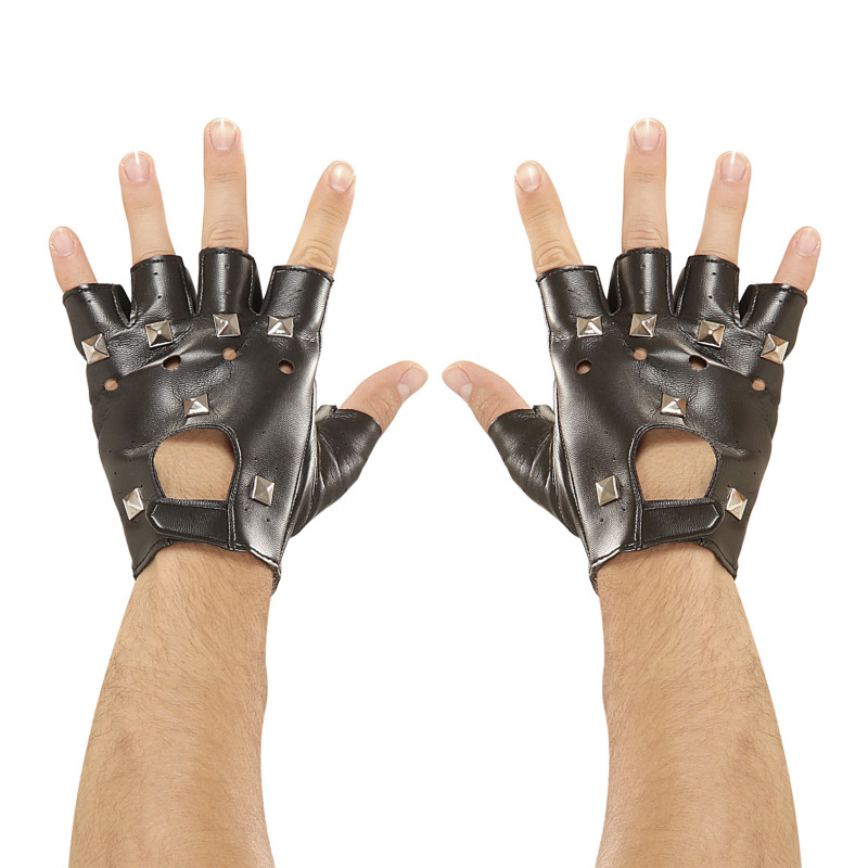 PAIRE DE  GANTS CLOUTES EN SIMILI-CUIR