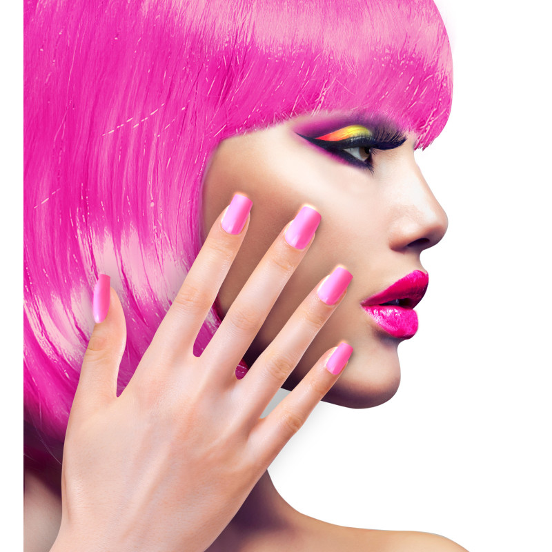 SET DE 12 ONGLES ROSES NEON