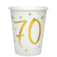 10 GOBELETS AGE 70 ANS OR/BLC