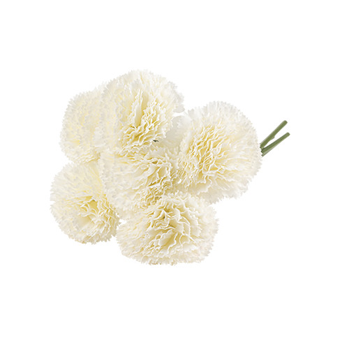 BOUQUET DE 6 ŒILLETS BLANC 30CM