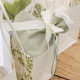 4 POCHONS TISSU GAUFRÉ/NŒUD VERT