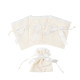 4 POCHONS TISSU GAUFRÉ/NŒUD CREME