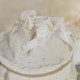 4 POCHONS TISSU GAUFRÉ/NŒUD CREME