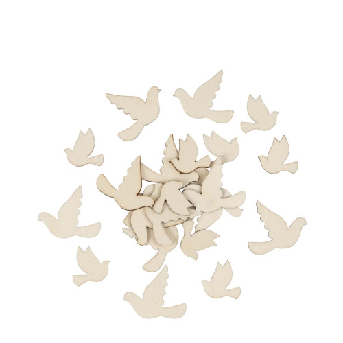24 CONFETTIS COLOMBES BOIS