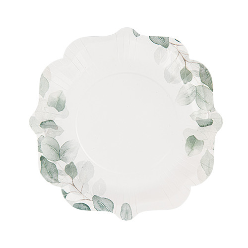 8 ASSIETTES JARDIN BOTANIQUE VERT SAUGE