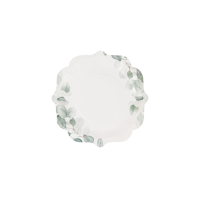 8 ASSIETTES JARDIN BOTANIQUE VERT SAUGE