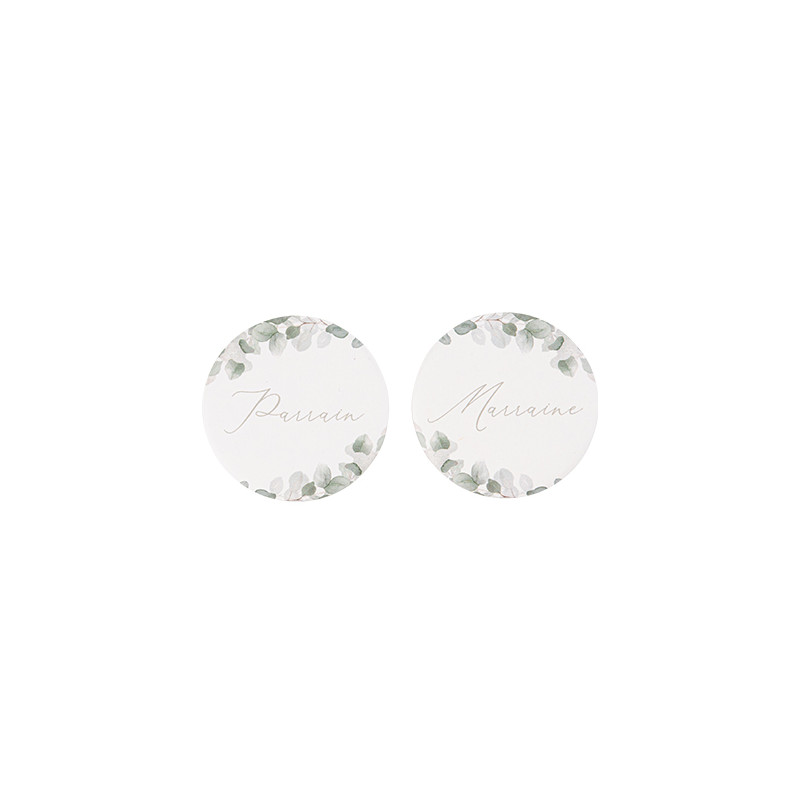 2 BADGES "PARRAIN" "MARRAINE"