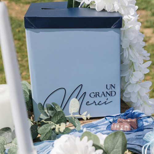 URNE &quot;UN GRAND MERCI&quot; BI-COLOR