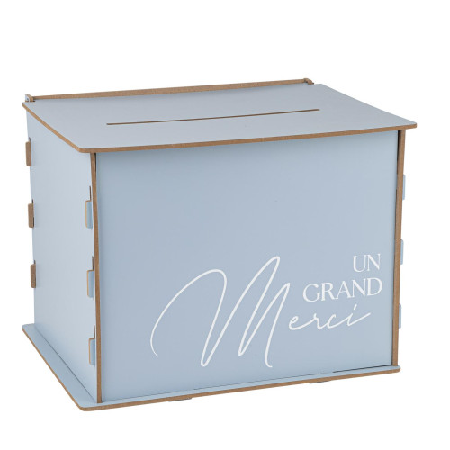 URNE "UN GRAND MERCI" EN BLEU ET BLANC