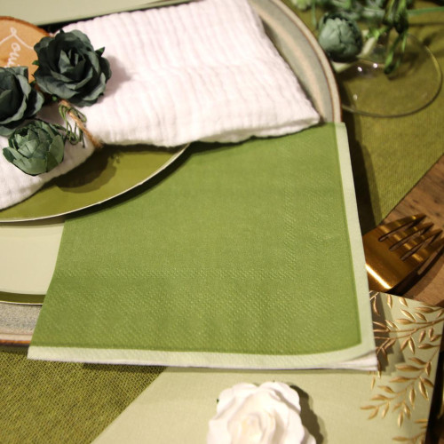 15 SERVIETTES COCKTAIL BI-COLOR VERT