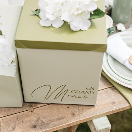 URNE &quot;UN GRAND MERCI&quot; BI COLOR VERT