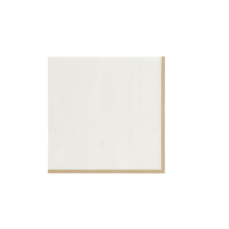 10 SERVIETTES BI-COLOR CREME