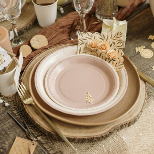 6 ASSIETTES BI-COLOR CREME