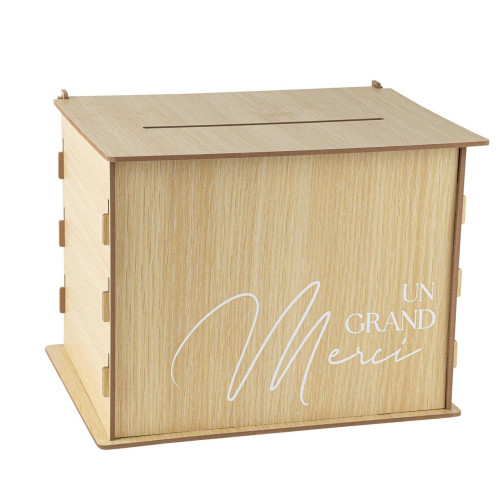 URNE "UN GRAND MERCI" EN BOIS