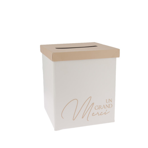 URNE "UN GRAND MERCI" BI COLOR CREME