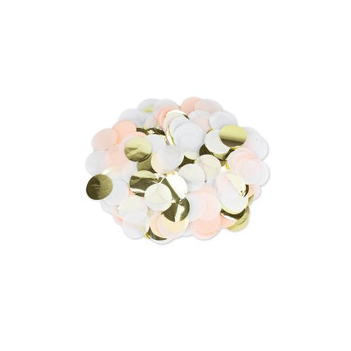 CONFETTIS PAPIER PECHE BLANC OR