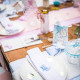CONFETTIS PAPIER PECHE BLANC OR