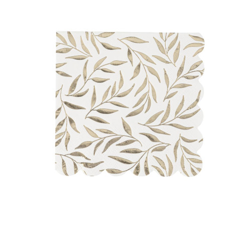 20 SERVIETTES COCKTAIL JOLIS BRINS OR