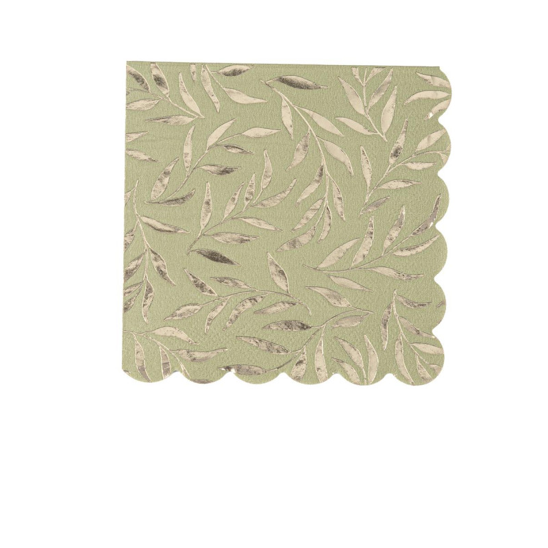 20 SERVIETTES COCKTAIL JOLIS BRINS VERT