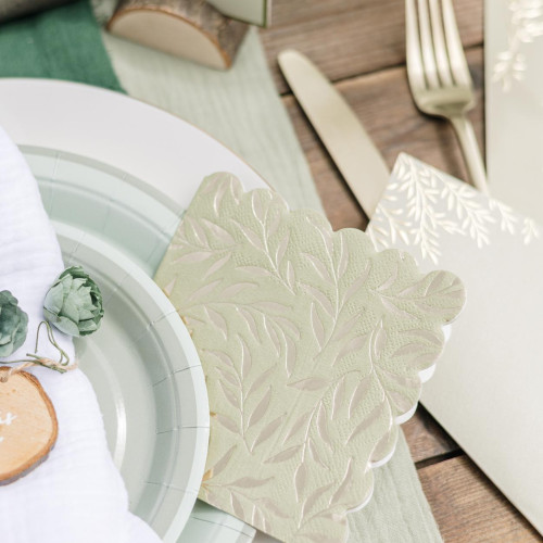 20 SERVIETTES COCKTAIL JOLIS BRINS VERT
