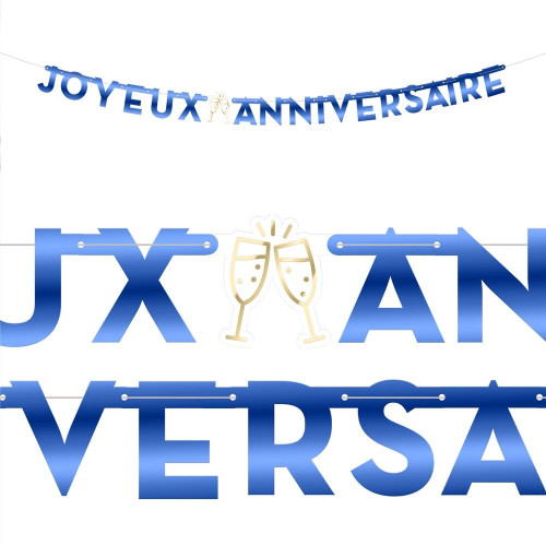 GUIRLANDE LETTRES PARTY BLEU