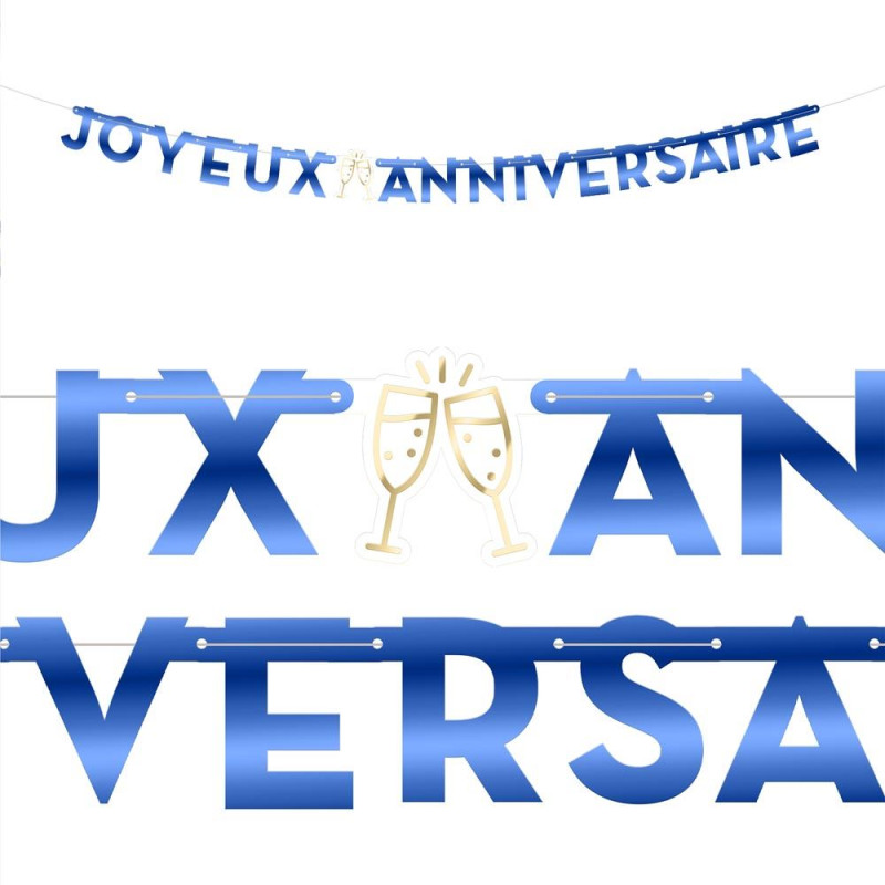 GUIRLANDE LETTRES PARTY BLEU