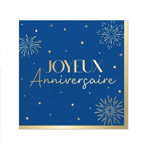 10 SERVIETTES PARTY BLEU