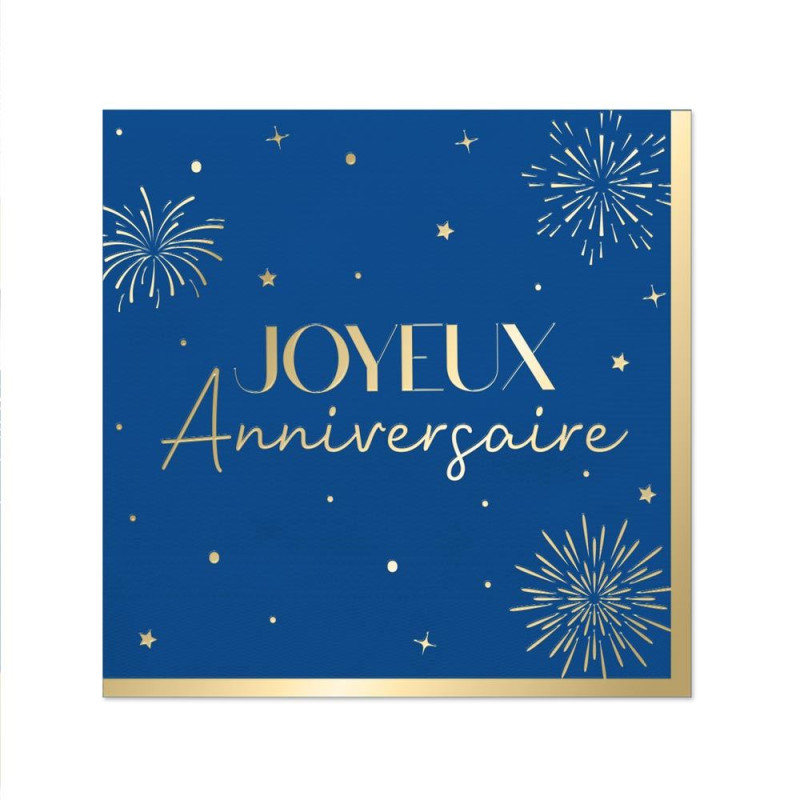 10 SERVIETTES PARTY BLEU