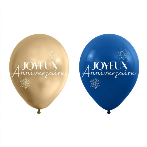 SACHET 8 BALLONS PARTY BLEU