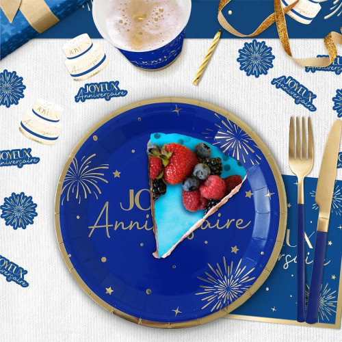 PACK 6 ASSIETTES PARTY BLEU
