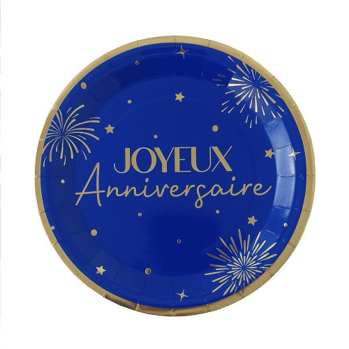 PACK 6 ASSIETTES PARTY BLEU