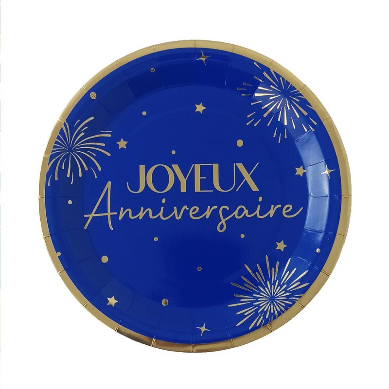 PACK 6 ASSIETTES PARTY BLEU